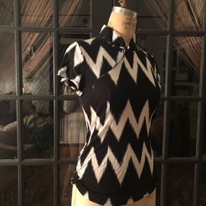 Soft Cotton Asian Collar Top HONG KONG GOD